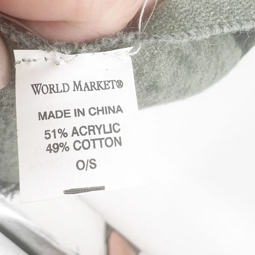 ✅ NWT‎ WORLD MARKET COTTON BLEND GREEN TEXTURED SCARF